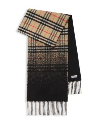 Gradient Check Cashmere Scarf