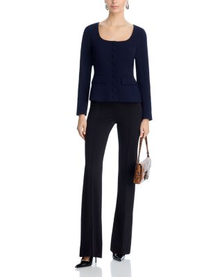 Scoop Neck Button Front Blazer - Exclusive