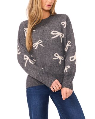 Ribbon Jacquard Pullover Sweater