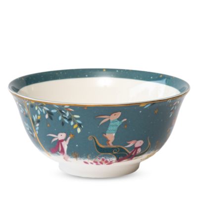 Sara Miller Woodland Tales Candy Bowl, Rabbit Sleigh