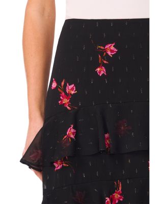 Tiered Ruffle Flounce Midi Skirt