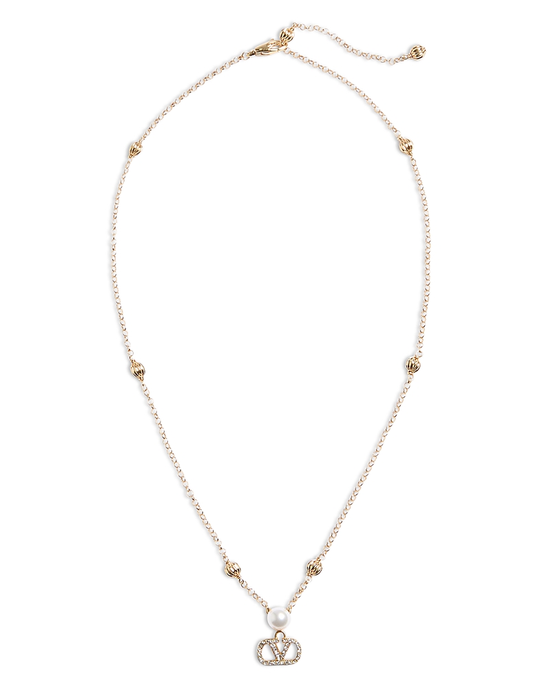 Valentino Garavani V Logo Signature Necklace, 15.7