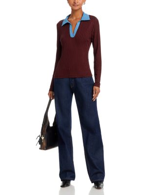 Natalia Colorblocked Polo Sweater 