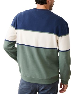 Relaxed Fit Color Block Crewneck Sweater
