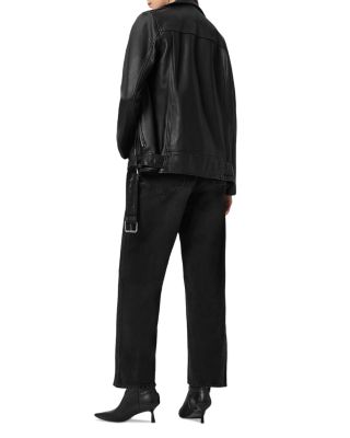 Aki Mid Rise Wide Leg Crossover Jeans in Washed Black