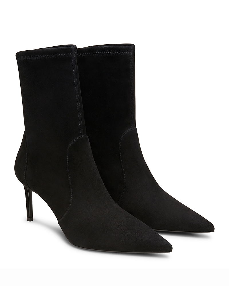 Stuart Weitzman Stuart Power Suede Ankle Boot In Black