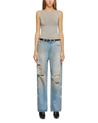 Sophia High Rise Relaxed Straight Jeans in Drift Destroy