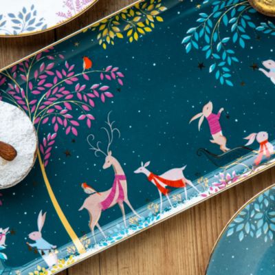 Sara Miller Woodland Tales Sandwich Tray, Deer Robin