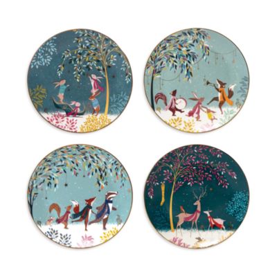 Sara Miller Woodland Tales Assorted Plates, Set of 4