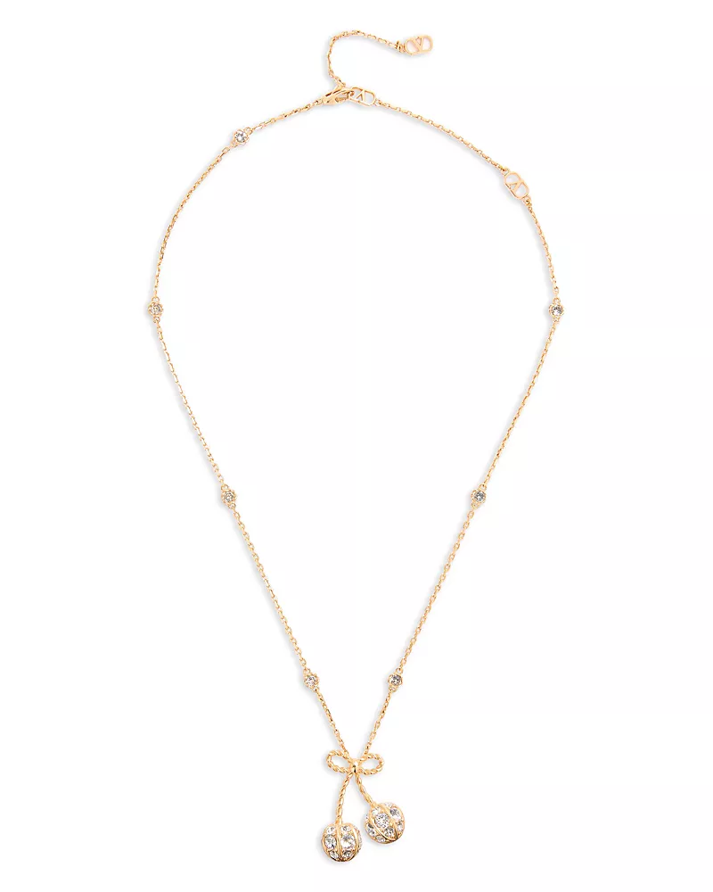 Valentino Garavani Cherryfic Swarovski Crystal Necklace, 15.8-19.7