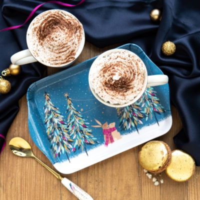 Sara Miller Woodland Tales Mug & Tray Set, French Blue