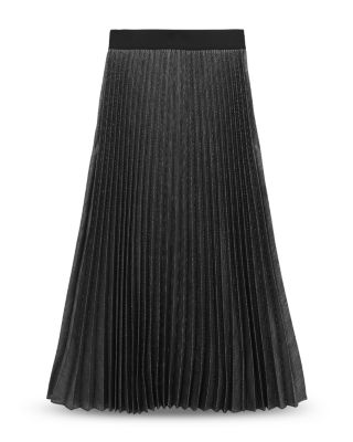 Taylor Metallic Pleated Midi Skirt
