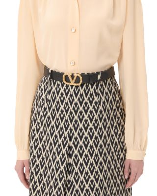 Women's V Logo Signature Leather Belt