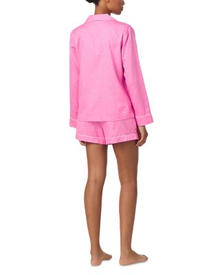 Long Sleeve Notch Collar Boxer Short Pajama Set