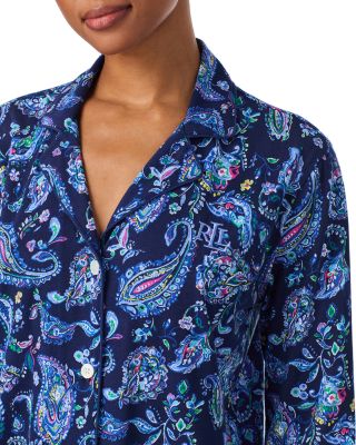 Long Sleeve Notch Collar Long Pant Pajama Set