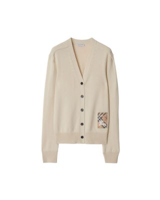  Check Label Wool Cardigan