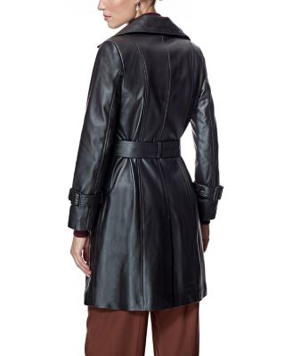 Leather Belted Trench Coat