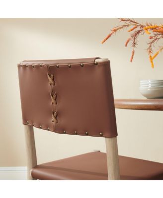 Dover Wood Faux Leather Dining Side Chairs, Set of 2