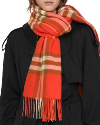 Wide Check Cashmere Scarf