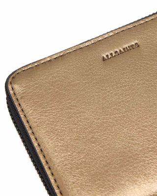 Lena Hex Metallic Leather Zip Wallet