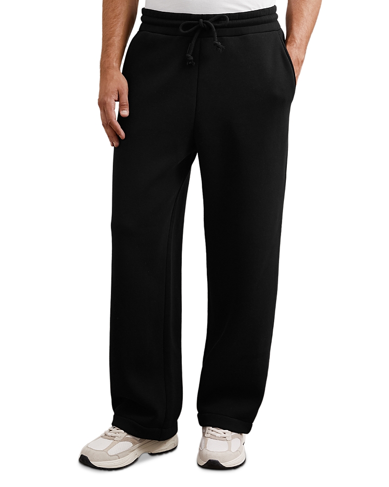 Reiss Monterey Jersey Fleece Back Joggers In Black