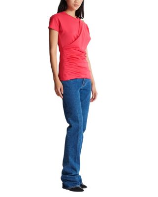  Draped T-Shirt with Buttons