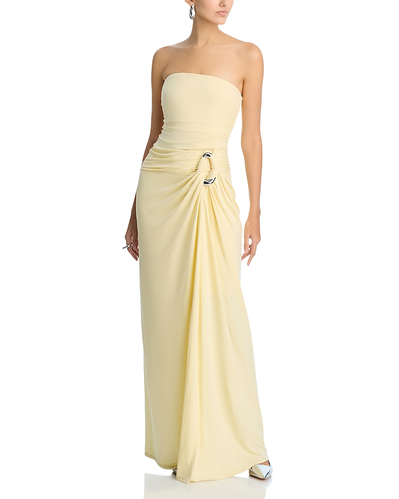 Simkhai Emma Strapless Gown In Yellow