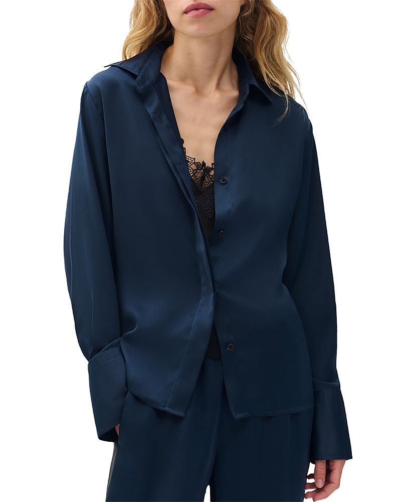 Rag & Bone Button Front Camisole Blouse In Blue