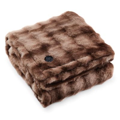 Heated Luxe Faux Fur Throw Blanket - Exclusive