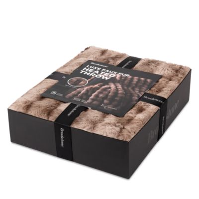 Heated Luxe Faux Fur Throw Blanket - Exclusive