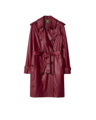 Mid-length Leather Kensington Trench Coat