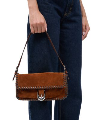 Harlow Suede and Leather Shoulder Bag