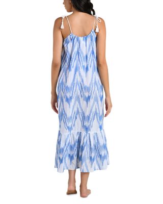 Tidal Wave Tie Shoulder Maxi Dress Swim Cover-Up