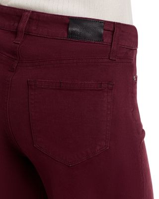 Anessa High Rise Raw Hem Jeans in Vintage Dark Oxblood