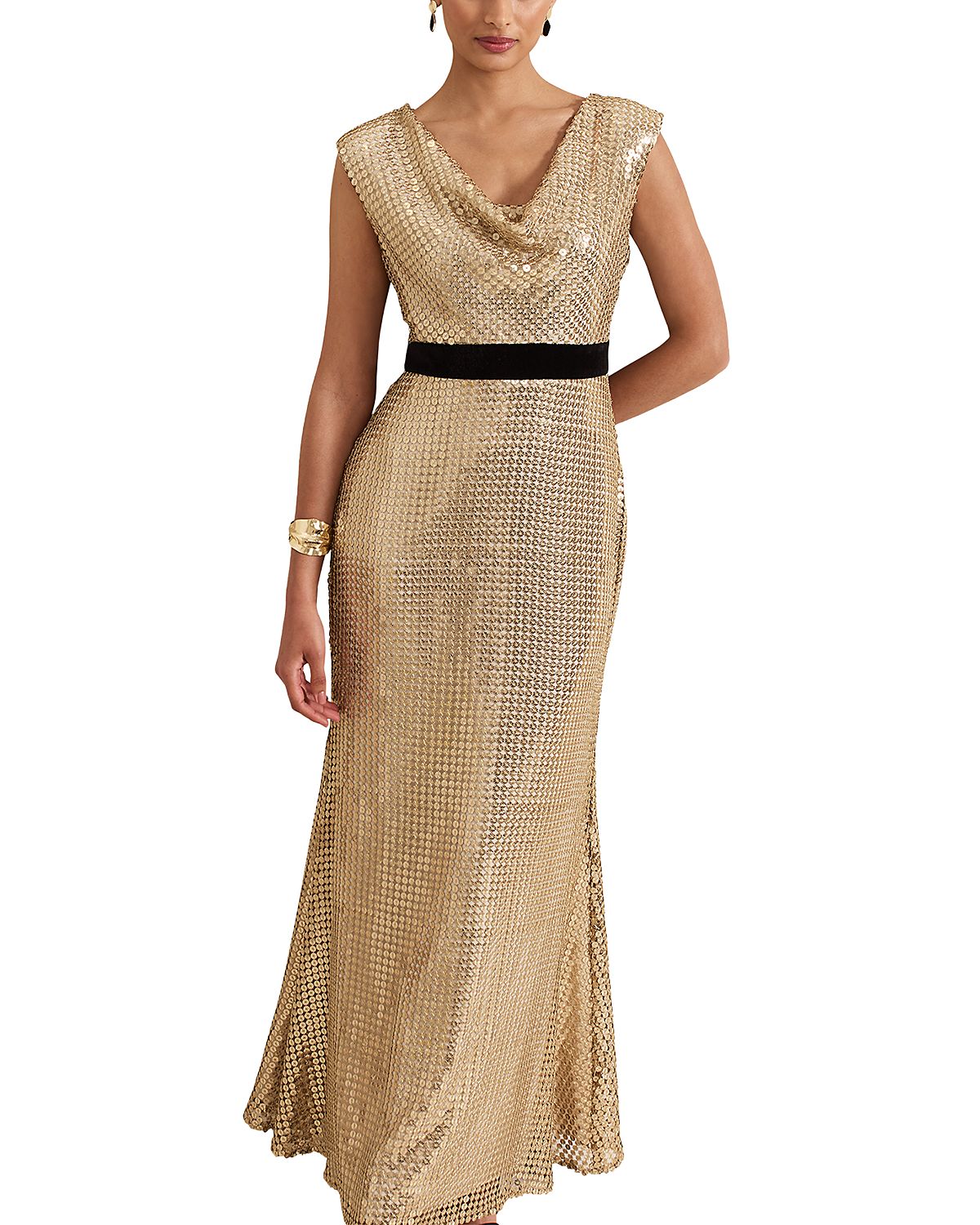 Phase Eight Jamae Gold Maxi Dress