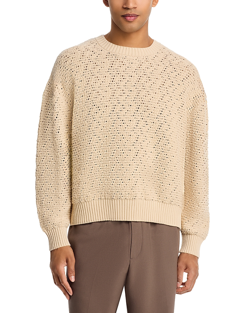 Frame Long Sleeve Crochet Sweater