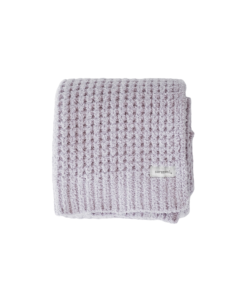 Saranoni Waffle Knit Receiving Blanket In Purple