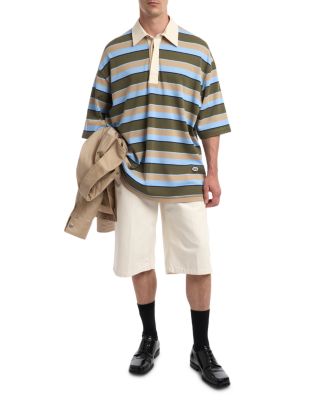 Oversize Fit Stripe Polo Shirt