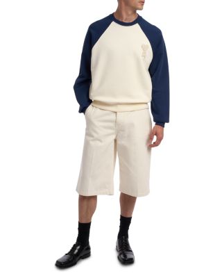 Boxy Fit Crewneck Sweatshirt With Ami De Coeur Knitted Patch