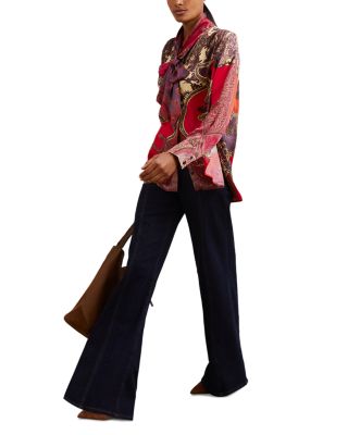 Jade Paisley Print Top