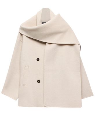 Women's Wool Blend Hand Finished Scarf Coat