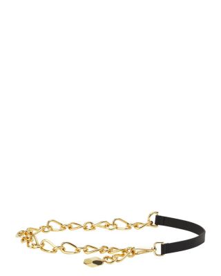 Catch By Leather and Metal Chain Belt