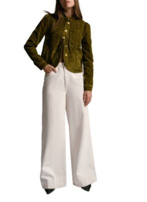 Women's Puff Shoulder Flocked Jacket