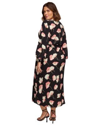 Floral Print Piping Detail Dress