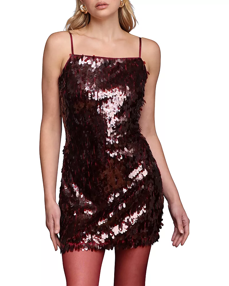 Avec Les Filles Square Neck Open Back Mini Dress