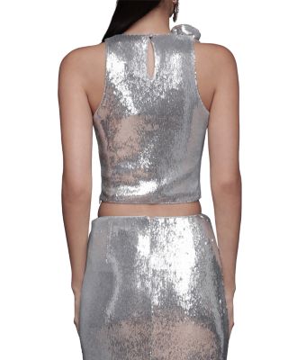 Rose Appliqu&eacute; Halter Top