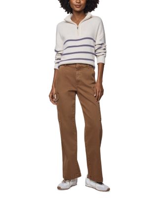 Georgie Stripe Quarter Zip Sweater