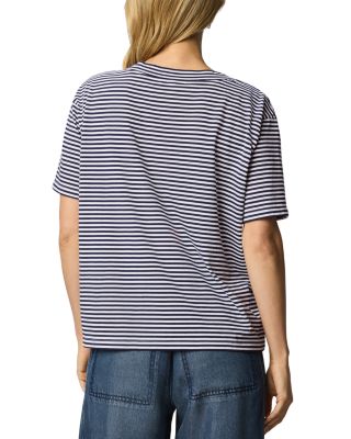 Kacey Striped V Neck Tee