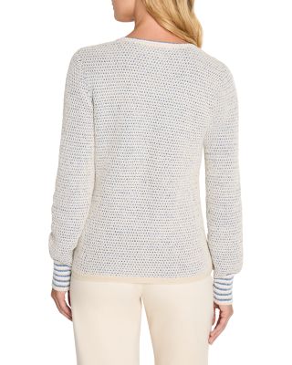 Tuck Texture Split Neck Sweater