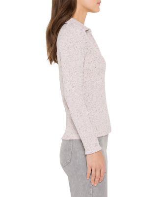 Rib Long Sleeve Polo Top